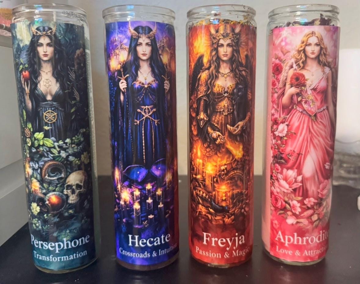 Greek Goddess and Gods Devotional Candles | Hecate, Aphrodite, Freyja, Persephone Ritual Altar Candle __etsy:7876508226