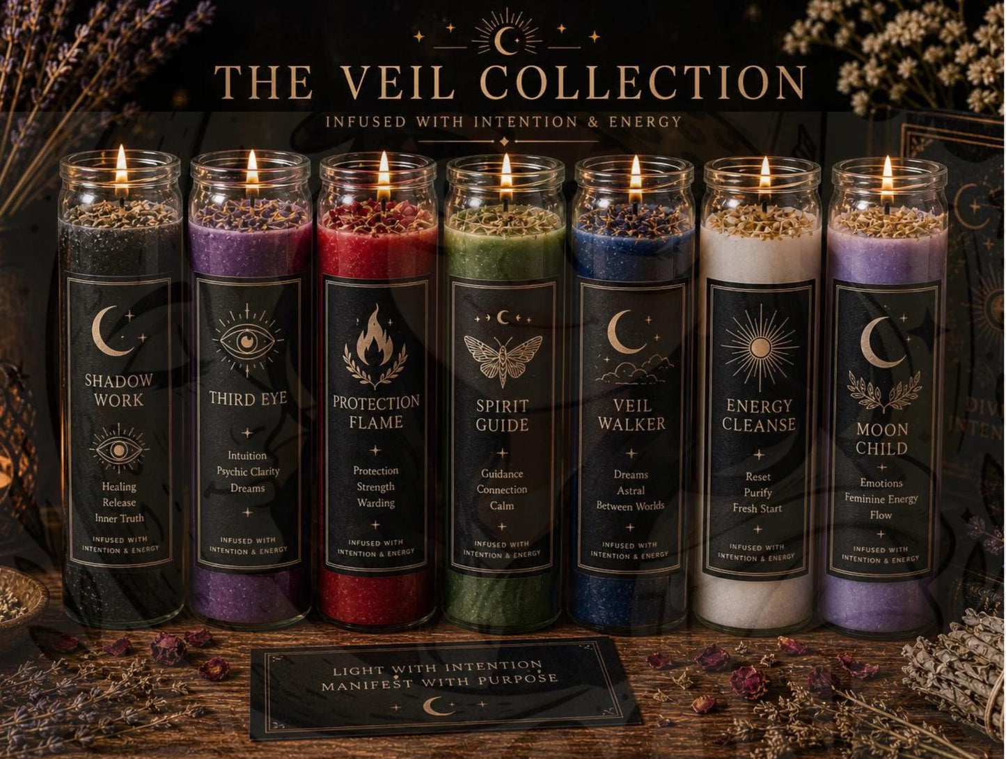 The Vail Collection | intention infused candles 7 Day Intention Candle | Spiritual Prayer Candle | Protection, Manifestation, Cleansing Cand __etsy:8038020635