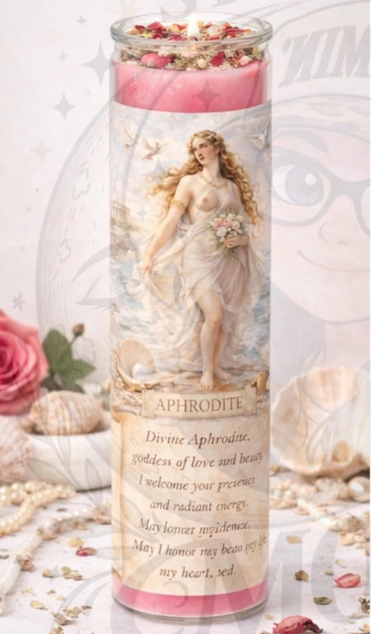 Aphrodite Devotional Candle | Goddess of Love, Self-Love Ritual, Divine Feminine Altar (7 Day Candle) __etsy:8038099807
