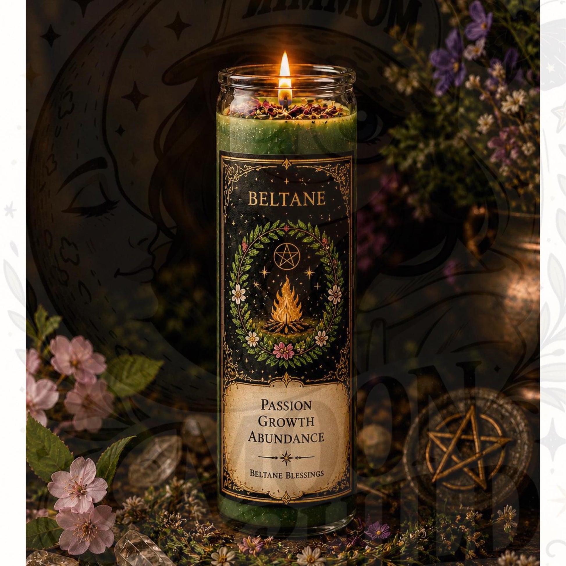 Beltane Ritual Candle | Fire Festival Candle | Pagan Sabbat Candle | Spring Ritual | Witchcraft Candle __etsy:8038031717