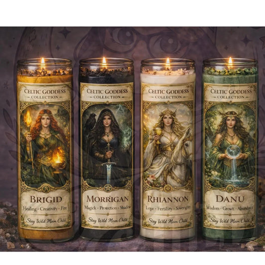 Celtic goddess Candles Individual –  7 Day Prayer Candles | Brigid, Morrígan, Rhiannon, Danu | Ritual • Protection • Divine Femini __etsy:8038077161