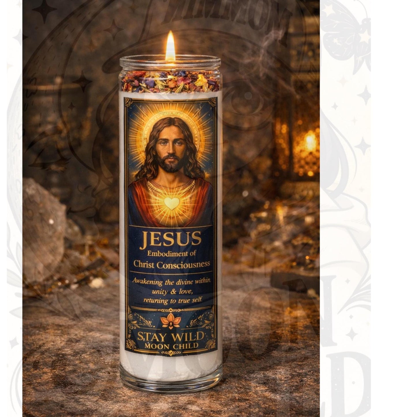 Christ Consciousness Candle | Spiritual Awakening Candle | Inner Light Ritual Candle | Wax Herb Candle Intentions set __etsy:8038266719