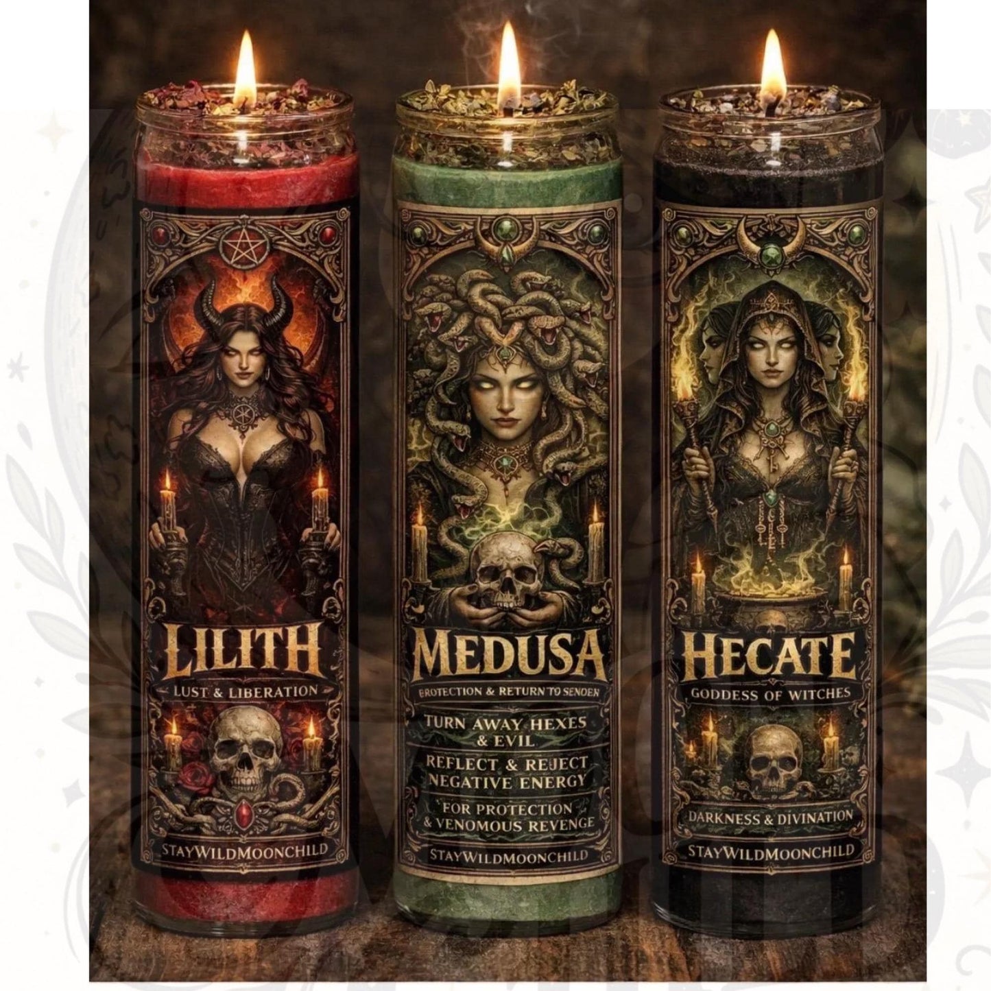Goddess Devotional Candle  | , Hecate, Lilith  Meduda Altar Candle __etsy:7990083750