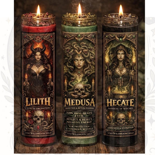 Goddess Devotional Candle  | , Hecate, Lilith  Meduda Altar Candle __etsy:7990083750