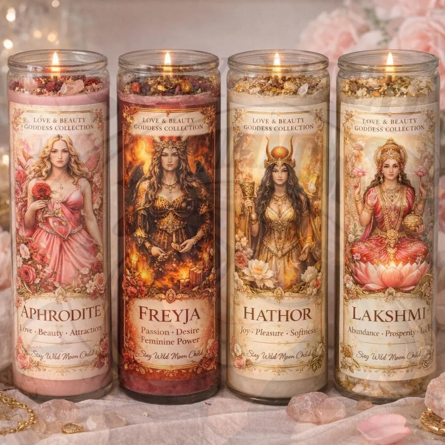 Goddess Devotional Candles | Aphrodite, Freyja, Hathor, Lakshmi | Ritual Altar Pagan Candle __etsy:7990308362