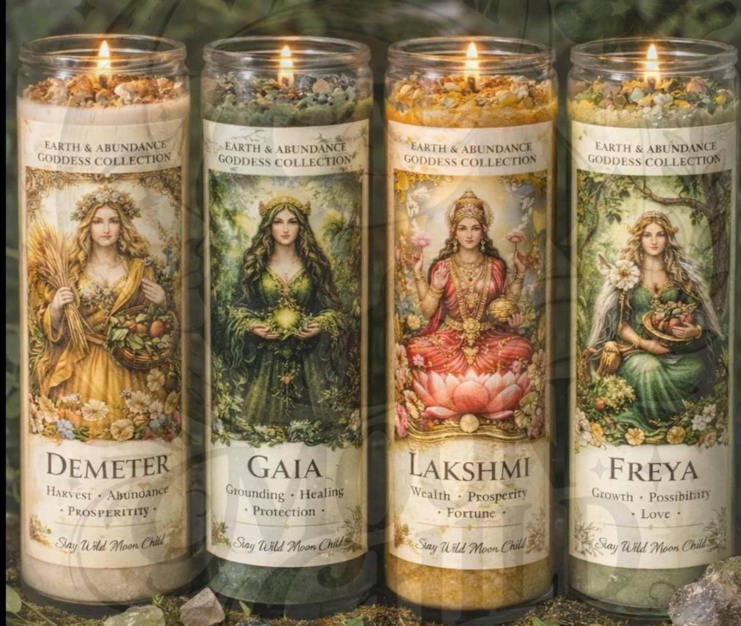 Goddess Devotional Candles | Demeter, Gaia, Lakshmi, Freya | Ritual Altar Candle