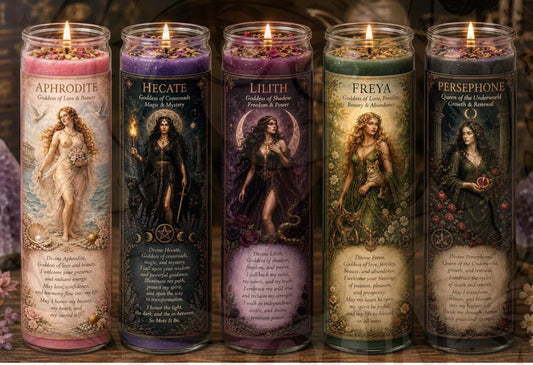 Goddess Prayer Candles   | Aphrodite Hecate Lilith Freya Persephone Kali  Isis  Brigid  | Devotional Prayer candles . __etsy:8038072839