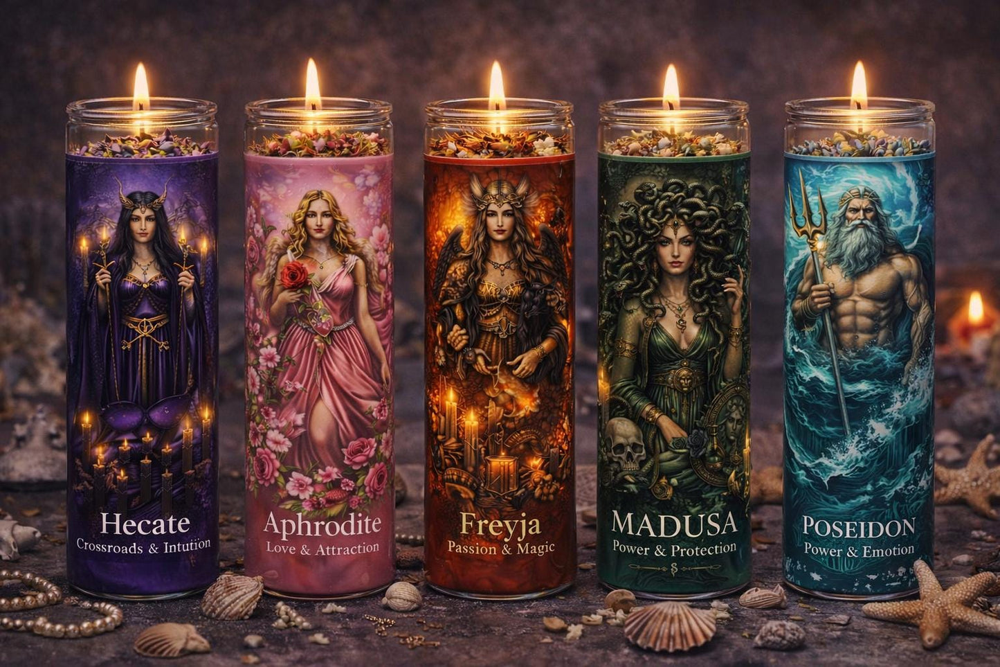 Greek Goddess and Gods Devotional Candles | Hecate, Aphrodite, Freyja, Persephone Ritual Altar Candle __etsy:7961014273