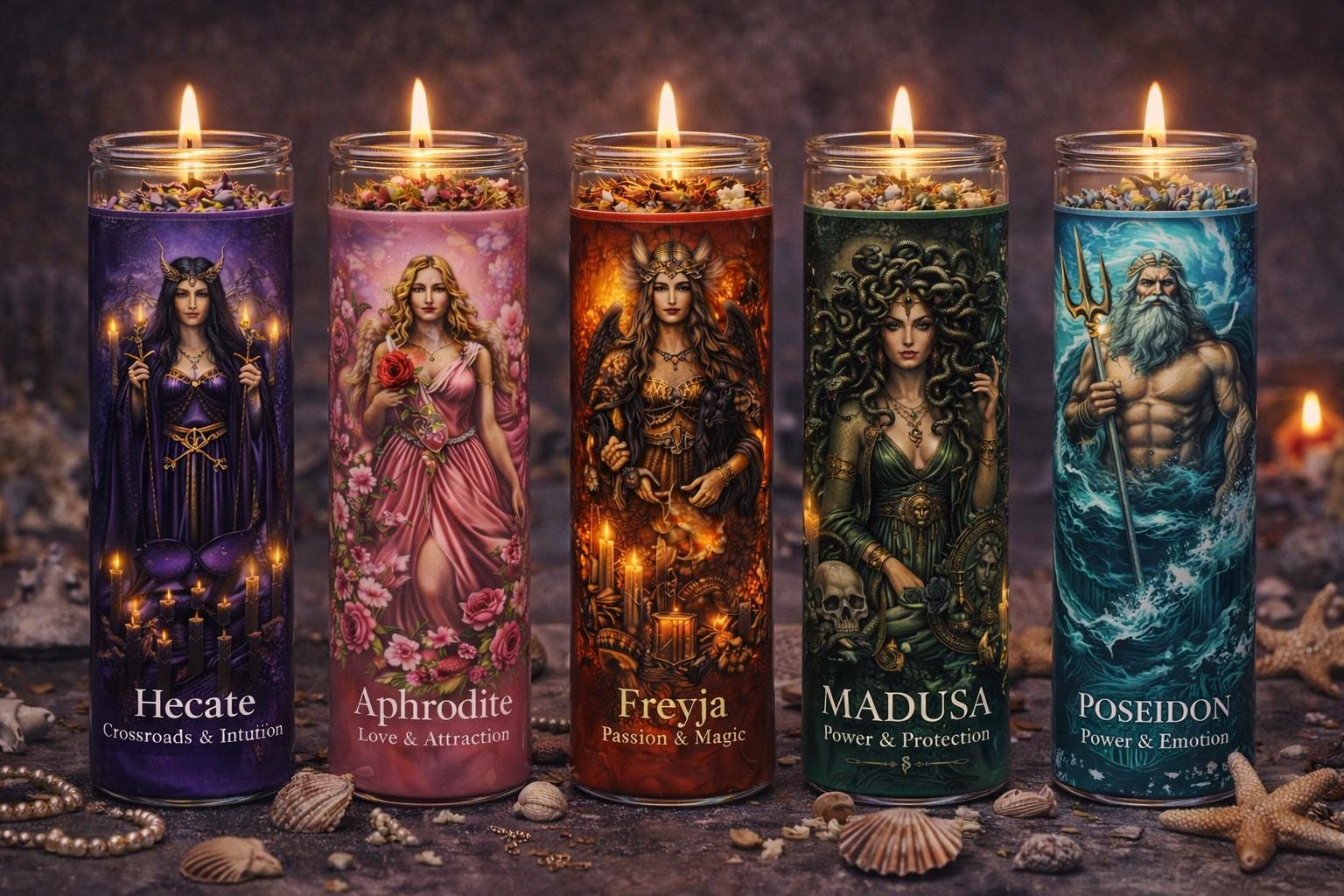 Greek Goddess and Gods Devotional Candles | Hecate, Aphrodite, Freyja, Persephone Ritual Altar Candle __etsy:7961014273