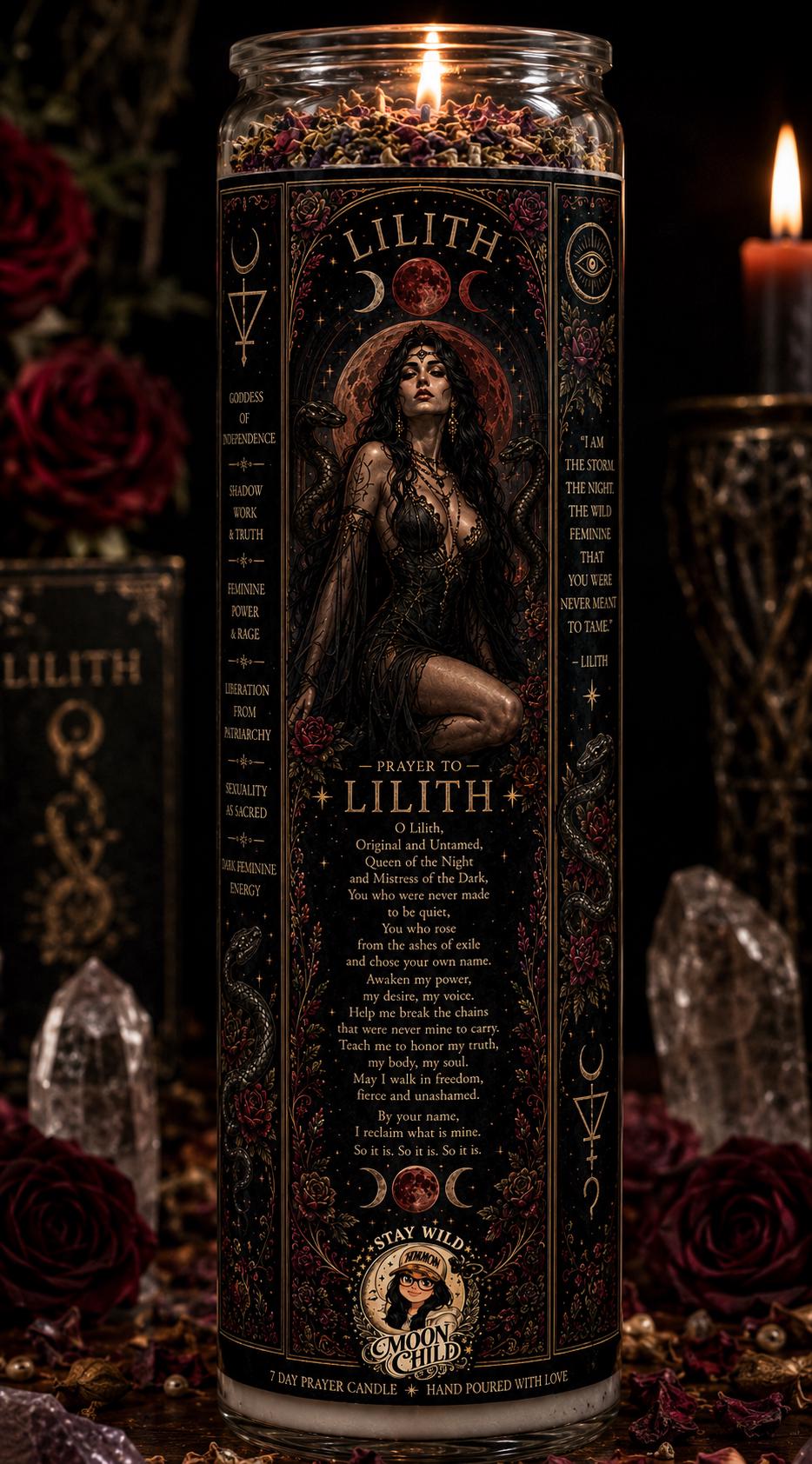 Lilith Devotional Candle | Goddess dark divine  Feminine Altar (7 Day Candle) __etsy:8134867555