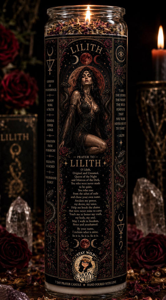 Lilith Devotional Candle | Goddess dark divine  Feminine Altar (7 Day Candle) __etsy:8134867555