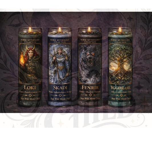 Norse mythology Devotional Candle  | Loki Skadi Fenrir Yggdrasil Thor Odin Frayja Hel |  Ritual Candle | Altar Candle |  Spiritual Candle __etsy:7990822748