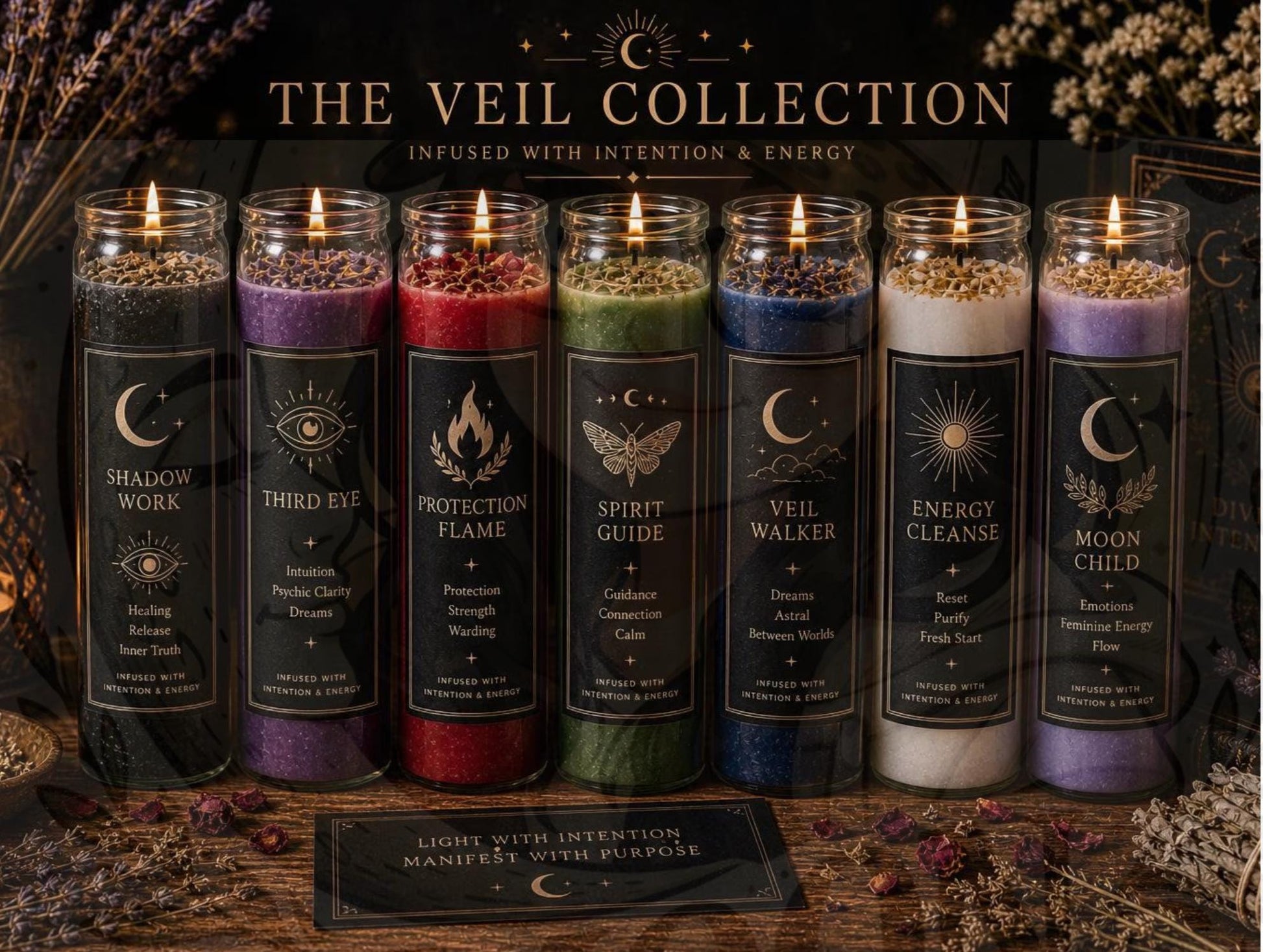 The Vail Collection | intention infused candles 7 Day Intention Candle | Spiritual Prayer Candle | Protection, Manifestation, Cleansing Cand __etsy:8038020635