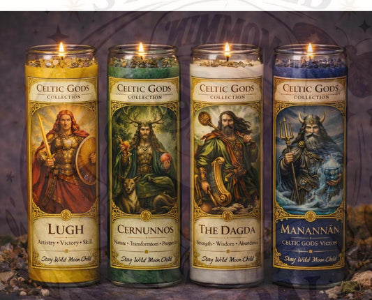 The whole collection Celtic Gods Candle  –  Prayer Candles | Lugh, Cernunnos, The Dagda, Manannán | Ritual • Protection • Power __etsy:8038110019