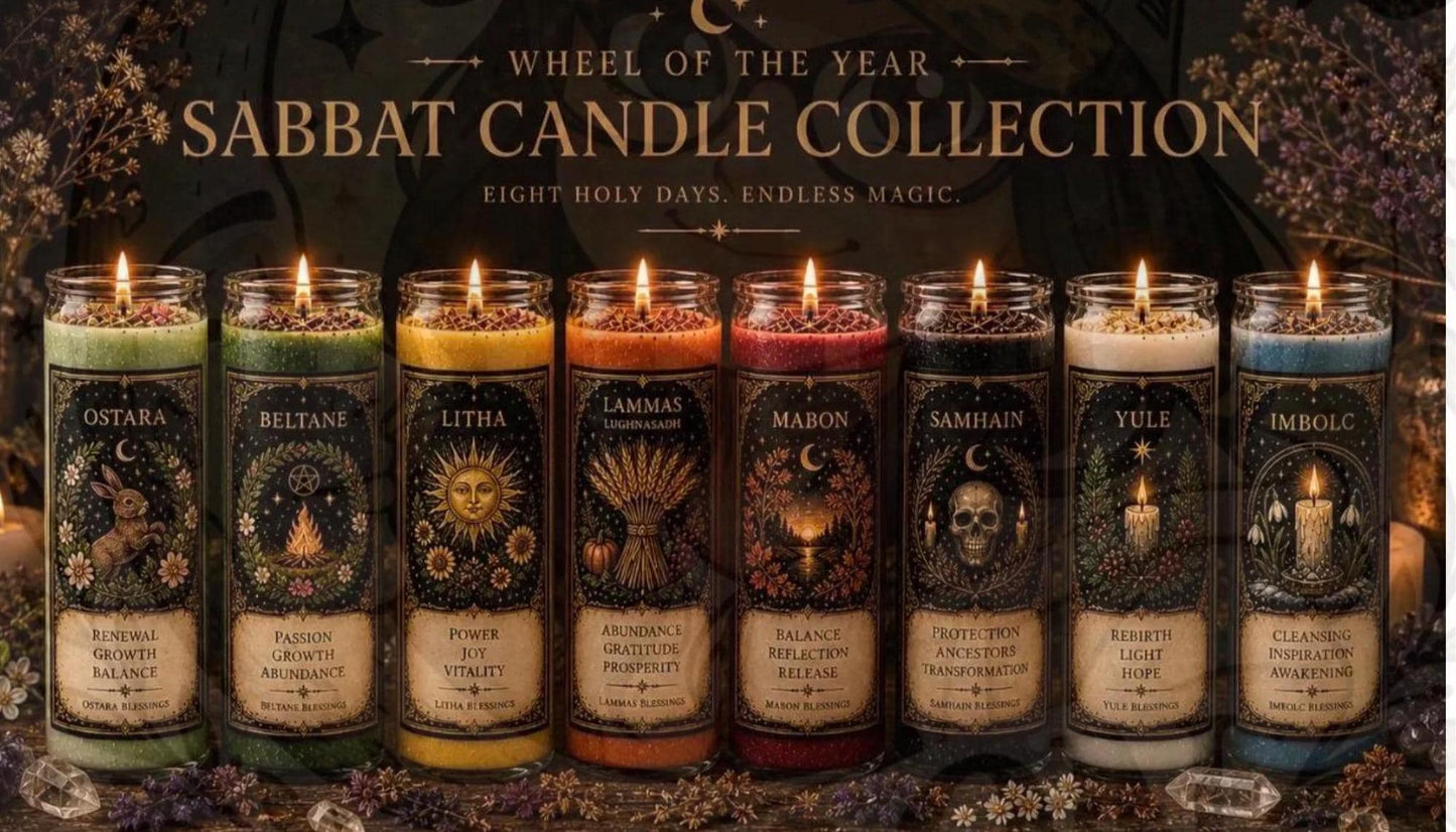 Wheel of the Year Candle Set | Sabbat Candle  | Pagan Holiday Candles | Witchcraft Decor | Ritual Candle Set | Spiritual Gift __etsy:8038028451