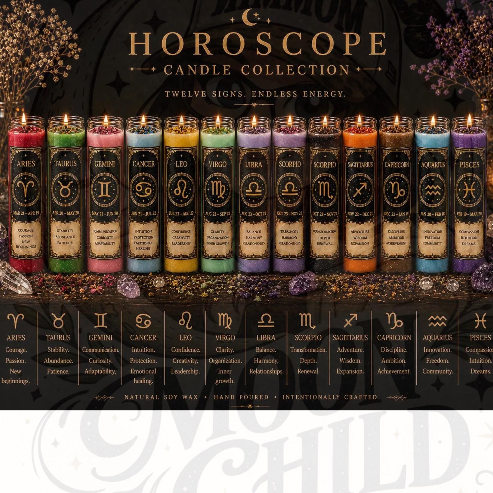 Zodiac Candle  individual | Horoscope Candles | 7 Day Prayer Candle | Astrology Gift | Spiritual Candle | Birth Sign Candle | Witchy Decor __etsy:8038042215